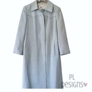 Vintage London Fog Mainstay Coat Blue Khaki Cream Tweed Women's RARE FIND 10